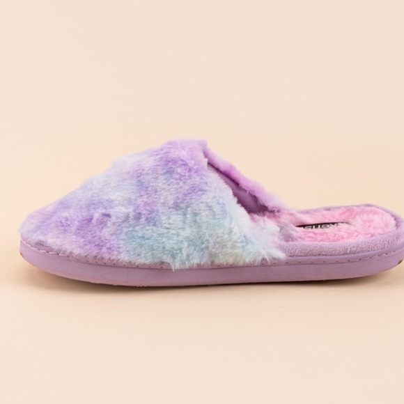 Womens Kensie Tie Dye Plush Scuff Slippers shoes XL 10/11 - Picture 4 of 10
